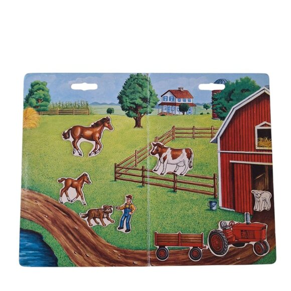 Create a Scene Magnetic Farm Travel Play Lamb Horse Foal Cow Tractor USA 90s - Picture 4 of 9